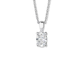 Oval Diamond Pendant in White Gold